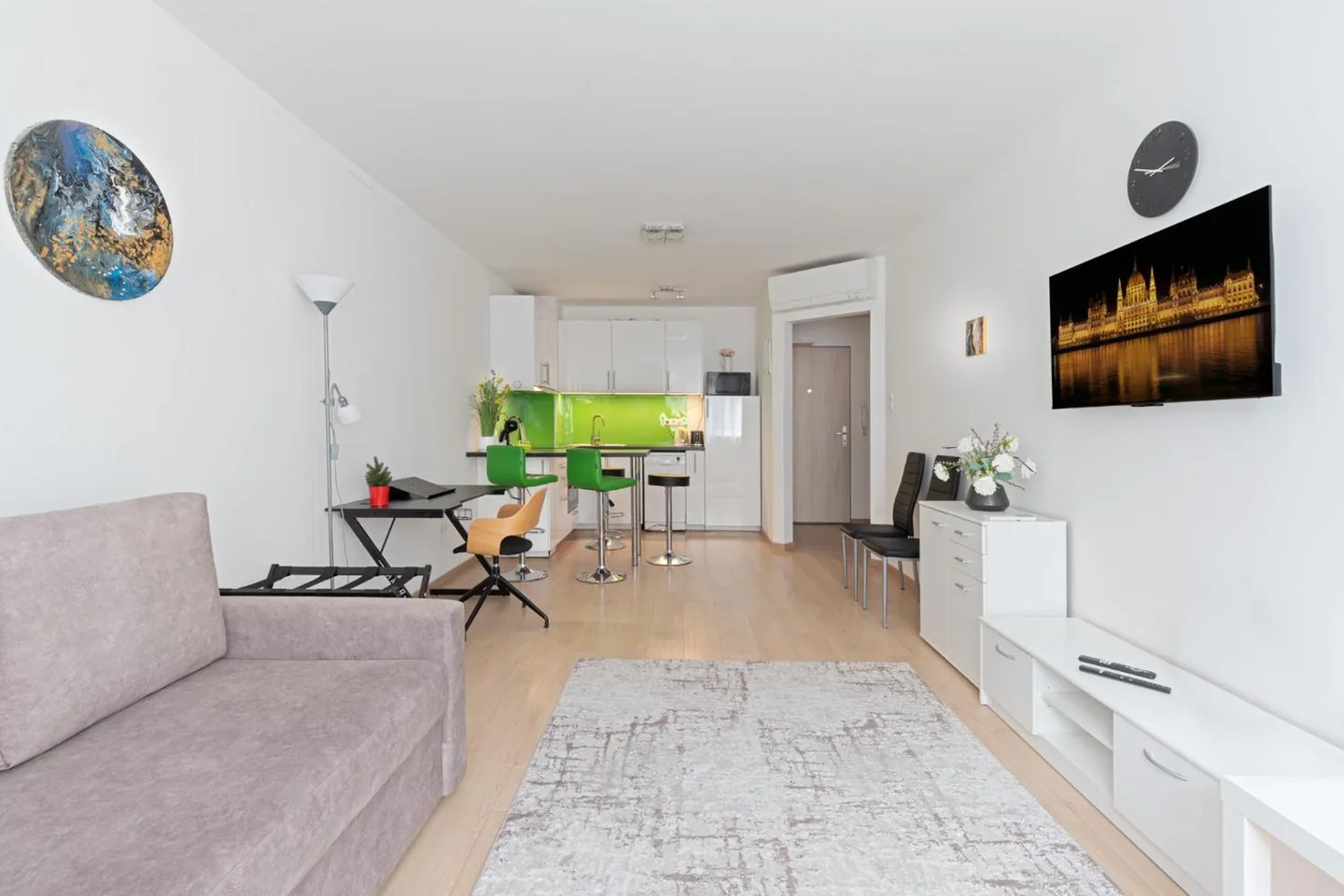 Living room and workspace